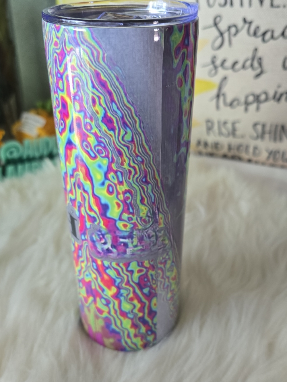 FASHION NWT Travel Tumbler With Lid And Straw, And Scrubber, Off BRAND - Picture 4 of 6